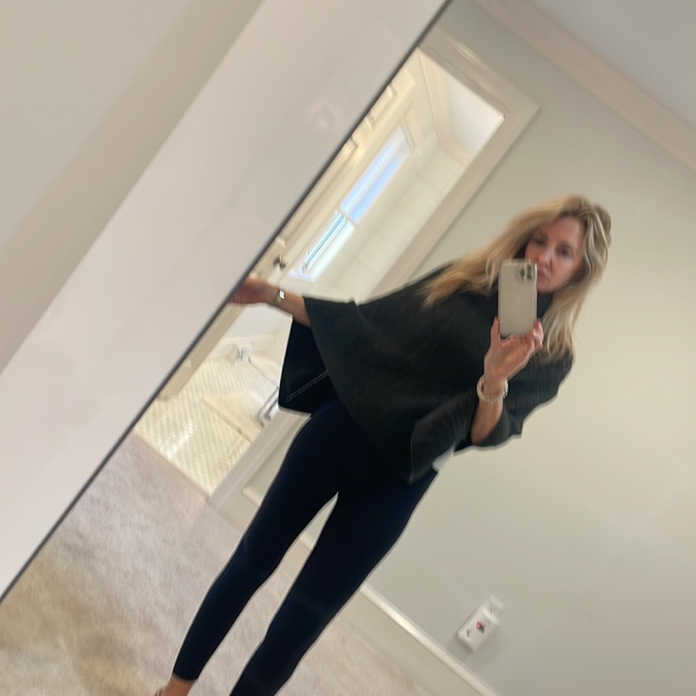 Autumn Cashmere cable knit cape/poncho